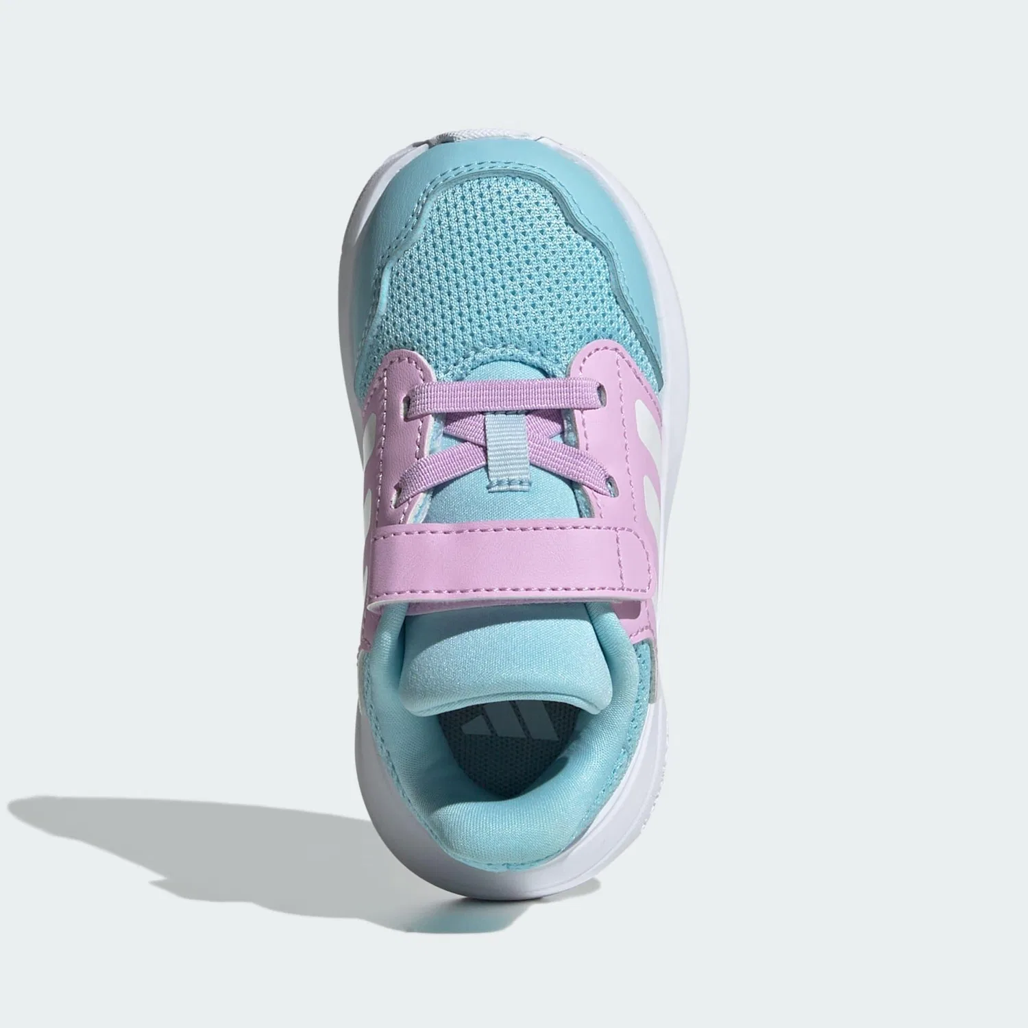 Детские легкие слип-он кроссовки Tensaur Run 3.0 Kids Adidas, Blau Weiss Fliederrosa — фото 2