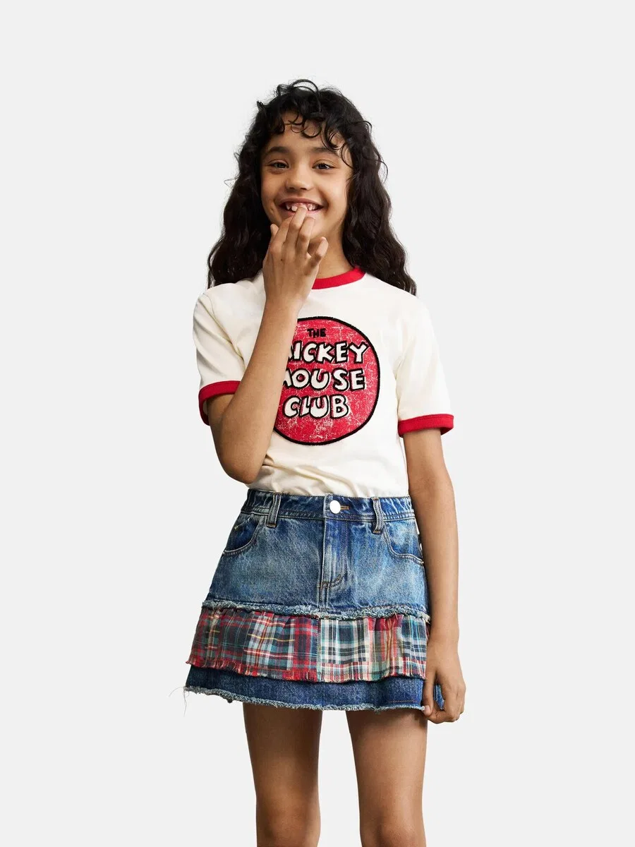 Юбка Desigual из синего джинсового материала, светло-голубая — фото 4