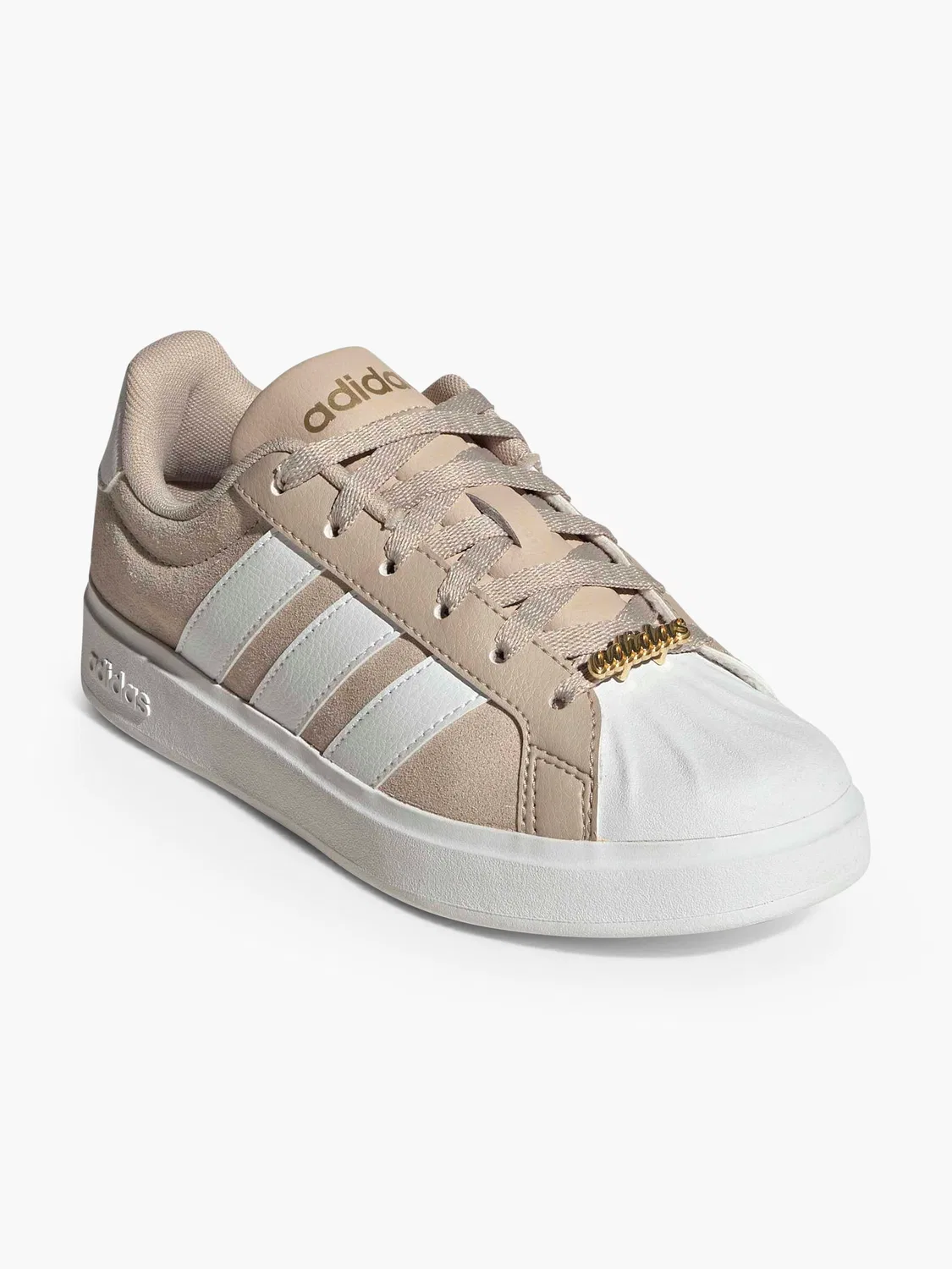 Детские кроссовки на шнуровке Adidas STREETTALK J, бежевый