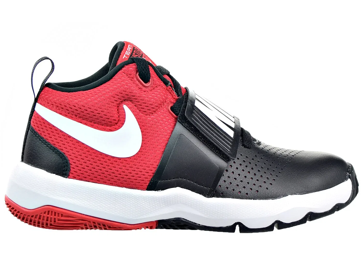 Детские кроссовки с длинным шнурком Nike Team Hustle Nike, Black/University Red/White