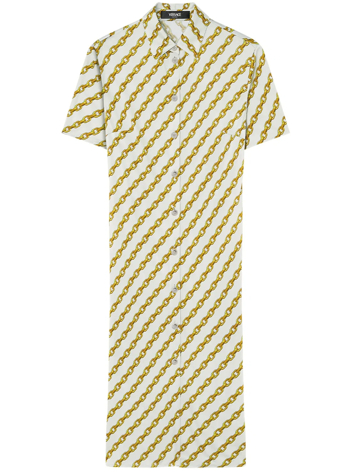 Платье-рубашка Chain Stripes Versace, нейтральный
