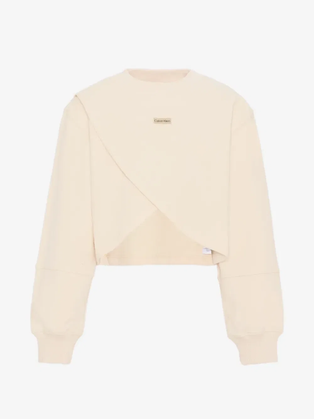 Свитшот с нашивкой-логотипом Crossover Calvin Klein Kids, бежевый