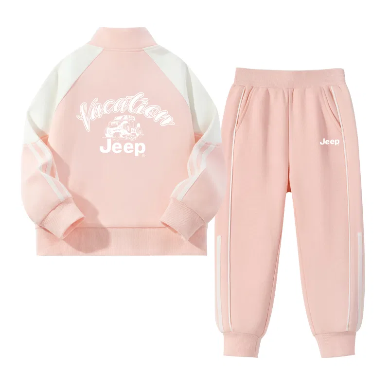Детский спортивный комплект из футера с воротником-стойкой, Jeep, Ice Pink