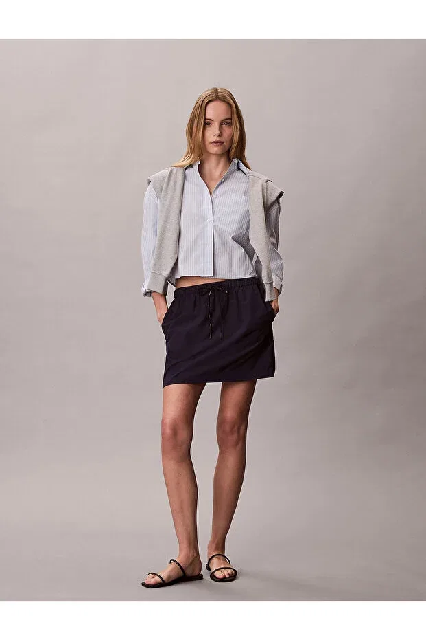 Женская рубашка с коротким рукавом из поплина Calvin Klein, Blue