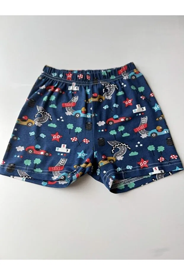 Детские шорты для девочек с принтом Racing Cars Key Kids, Navy Blue — фото 2