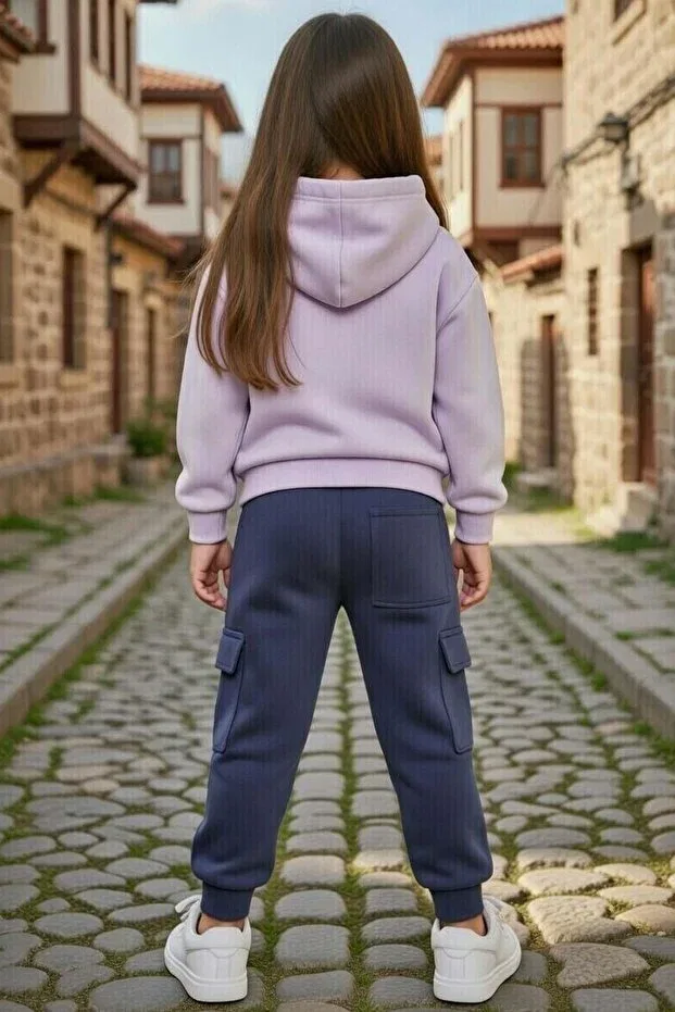 Детский спортивный костюм для девочек хлопковый 3 предмета Riccotarz, Lilac — фото 4