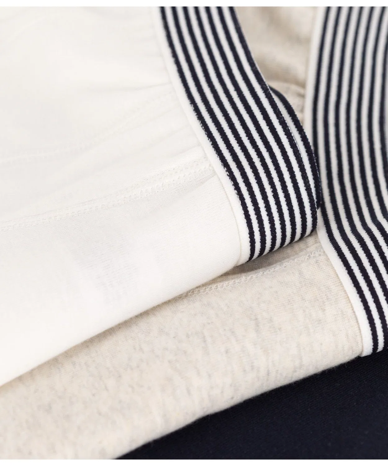 Детские трусы-боксеры 3 шт с полосками PETIT BATEAU, Navy/White/Beige — фото 3
