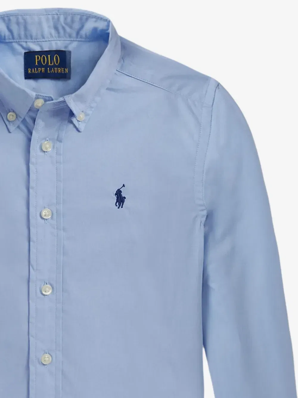 Рубашка на пуговицах с вышитым логотипом POLO RALPH LAUREN KIDS, синий — фото 3