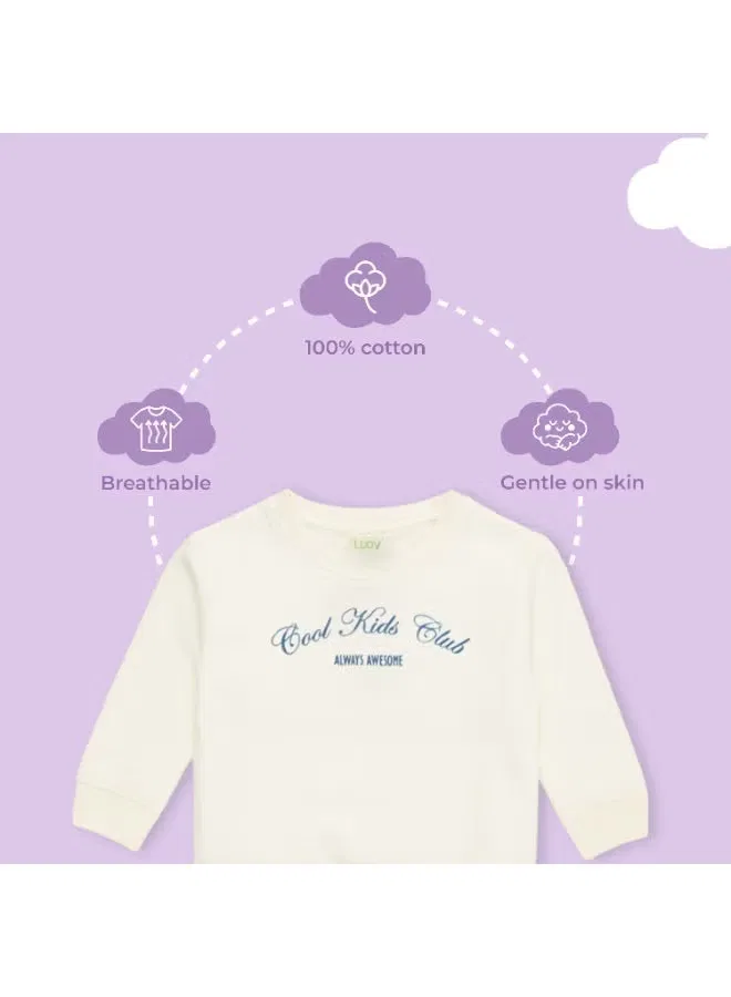 Комплект зимний из органического хлопка Boys Winter Co-ord Set Luay, белый — фото 4