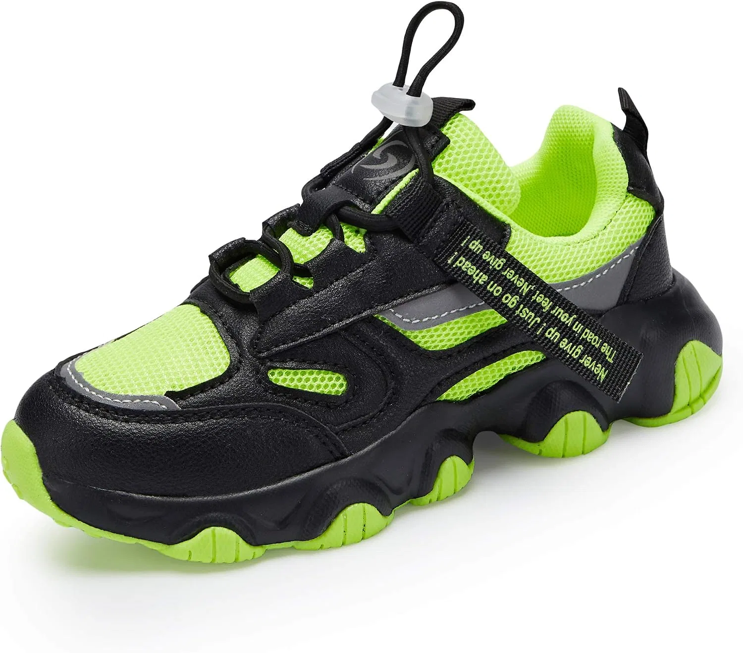 Детские кроссовки для девочек с дышащим трикотажем Hetios, Black/Green