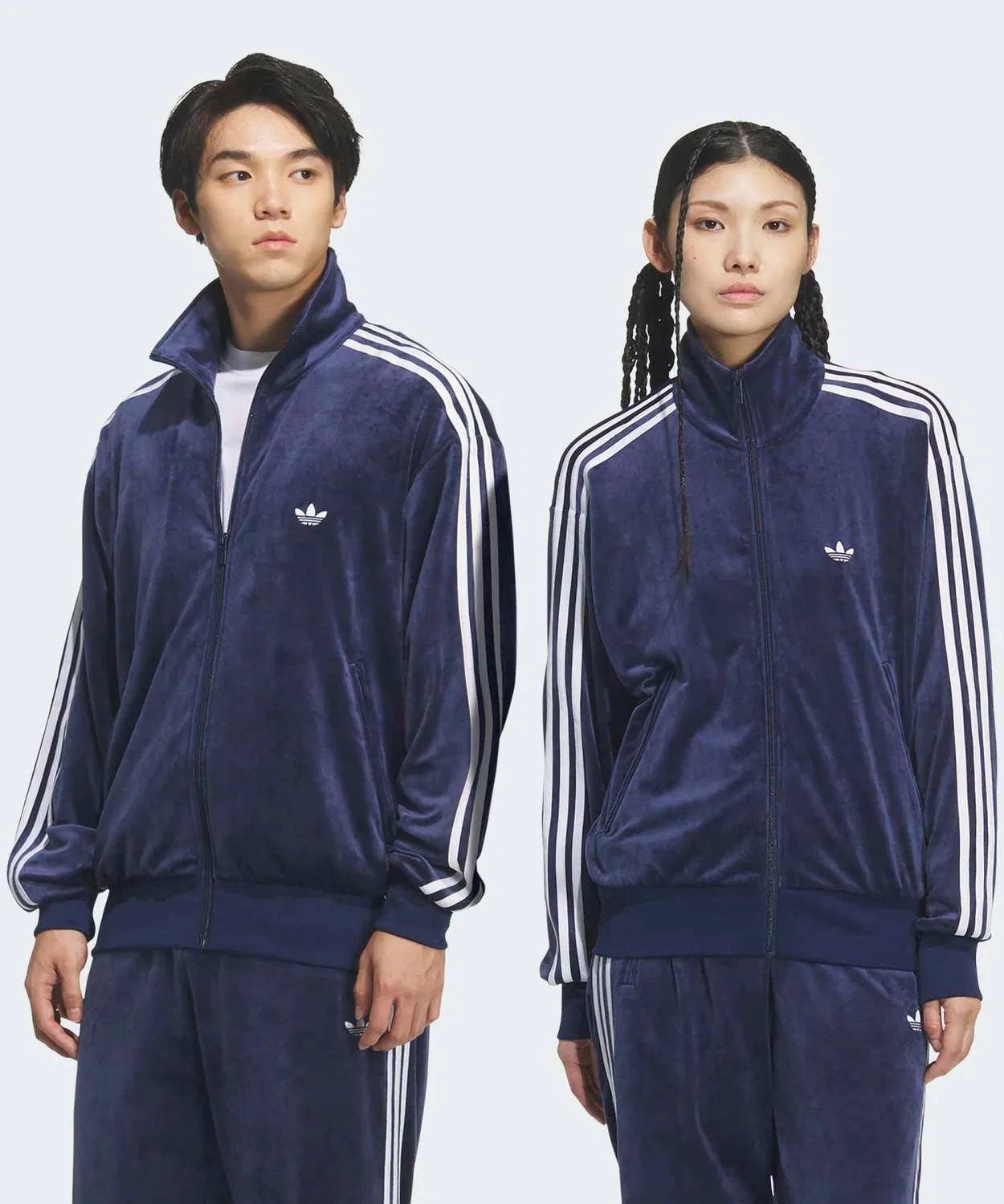 Женский укороченный топ-трак с длинным рукавом свободный крой Adidas Originals, Blue — фото 4