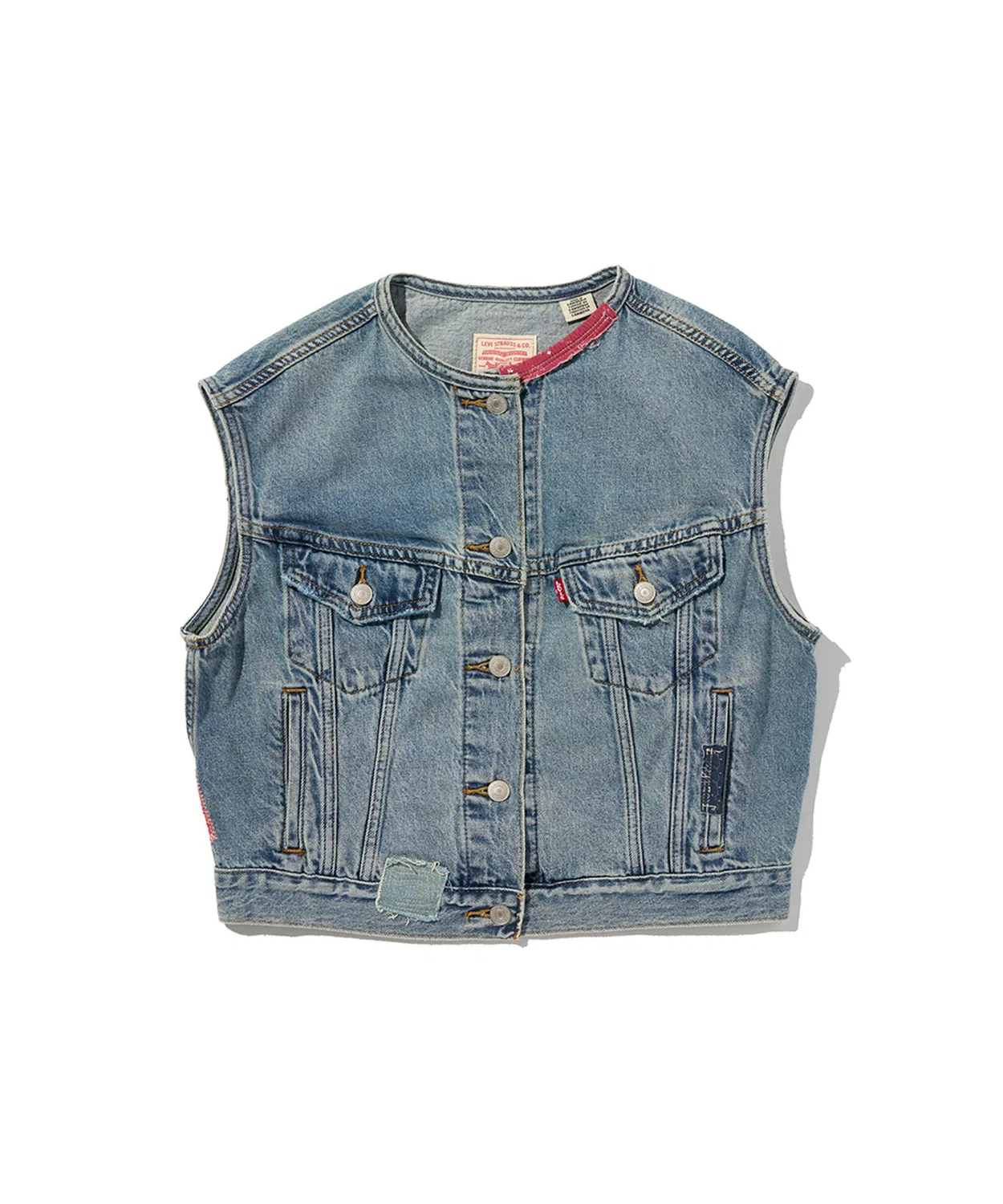 Женский жилет без рукавов с пэчворком Levi's 501 Day Special Collection, Indigo Blue — фото 4