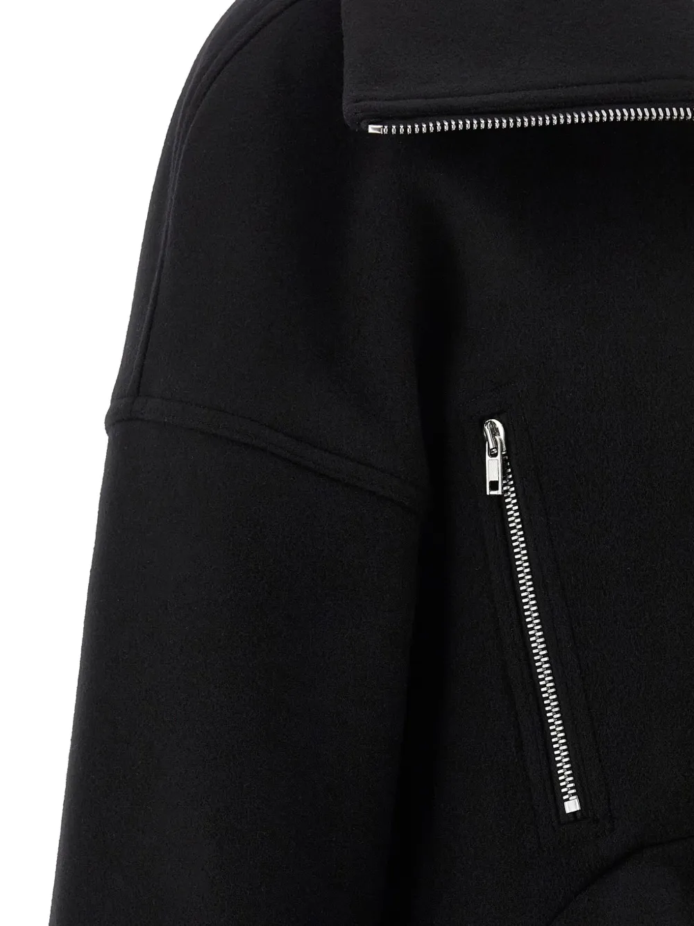 Пальто оверсайз из чистой шерсти Rick Owens, черный — фото 4