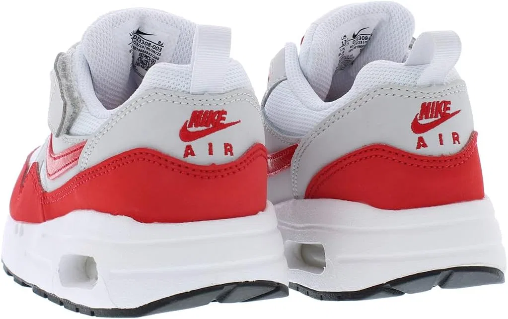 Детские кроссовки для мальчиков Air Max 1 Nike, White/Grey/Red-White — фото 2