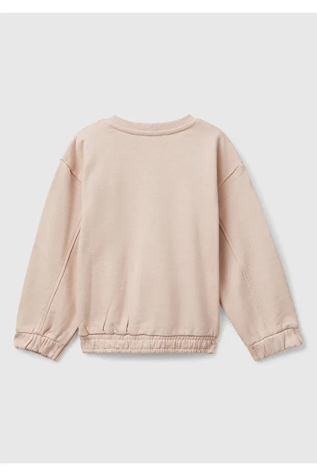 Детские свитшот для девочек с длинным рукавом United Colors Of Benetton, Powder Pink — фото 2