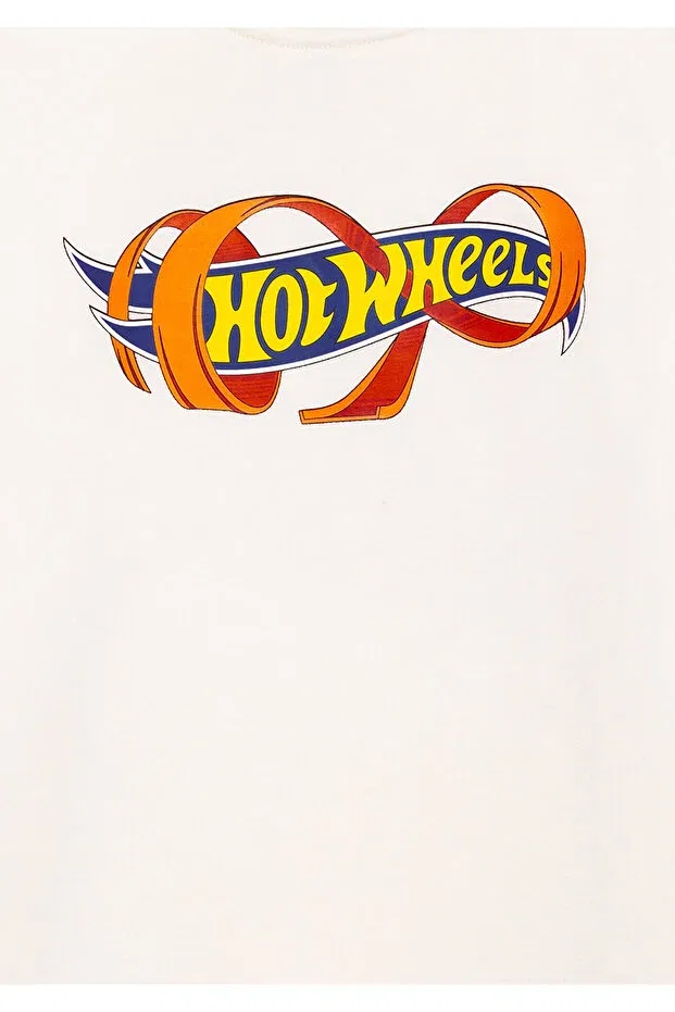 Детская футболка для мальчиков с принтом Hot Wheels Printed Mavi, Ecru — фото 4