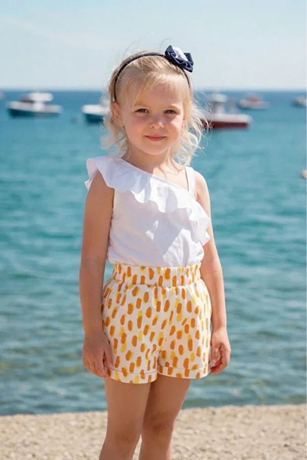 Детские шорты для девочек с принтом Cindy Girl's Shorts Minojoy, Orange