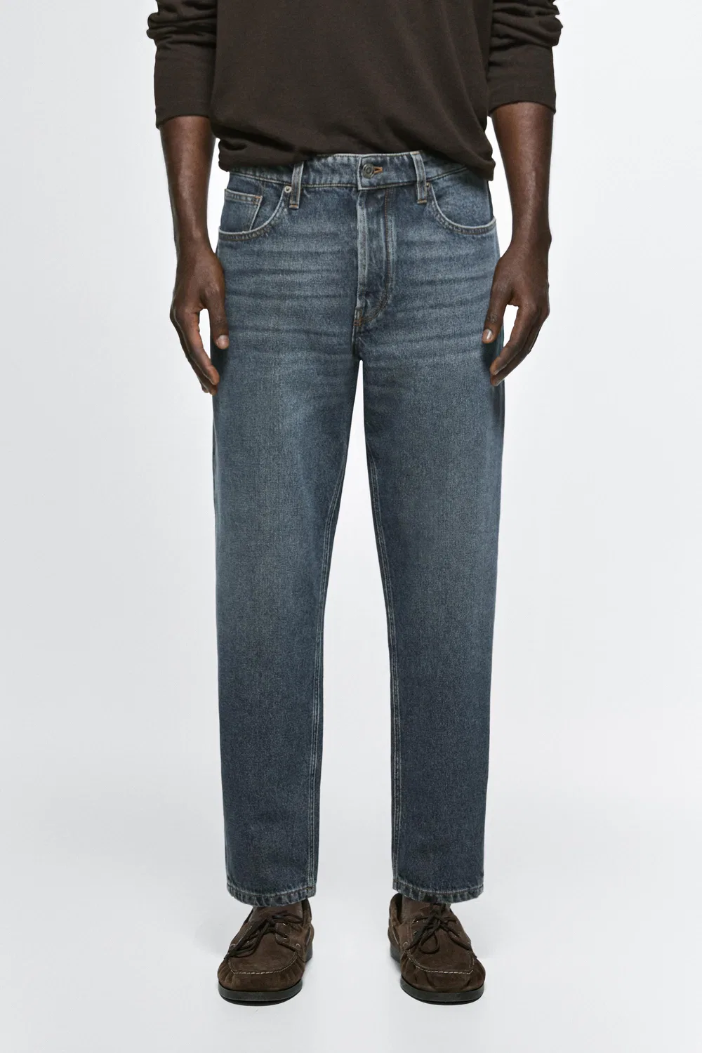 Джинсы Massimo Dutti, укороченные, узкие, синий — фото 2