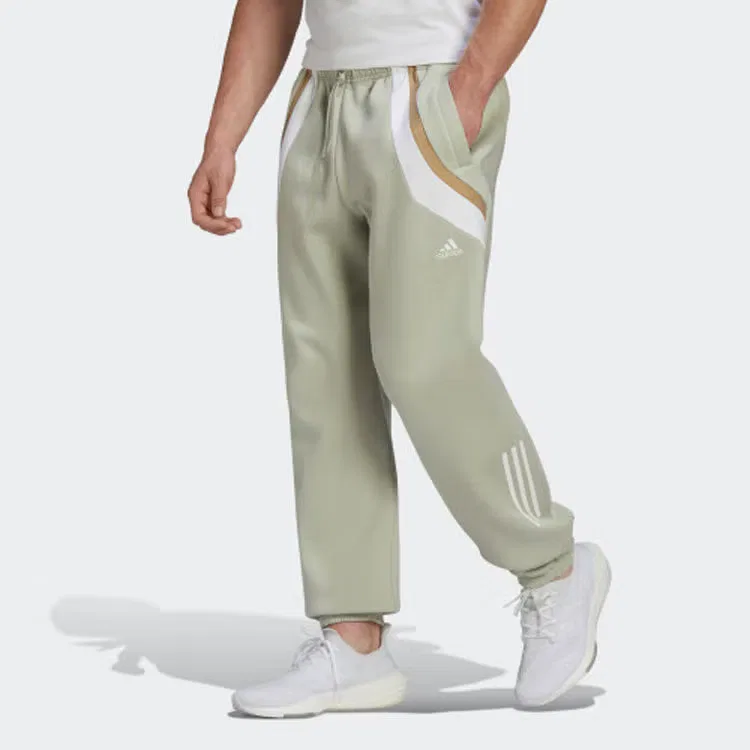 Штаны спортивные с контрастным принтом Adidas, зеленый