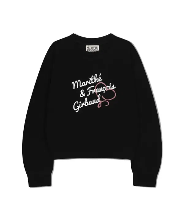 Кроп-свитшот с принтом, Kids w hand writing logo, Marithé, черный — фото 2