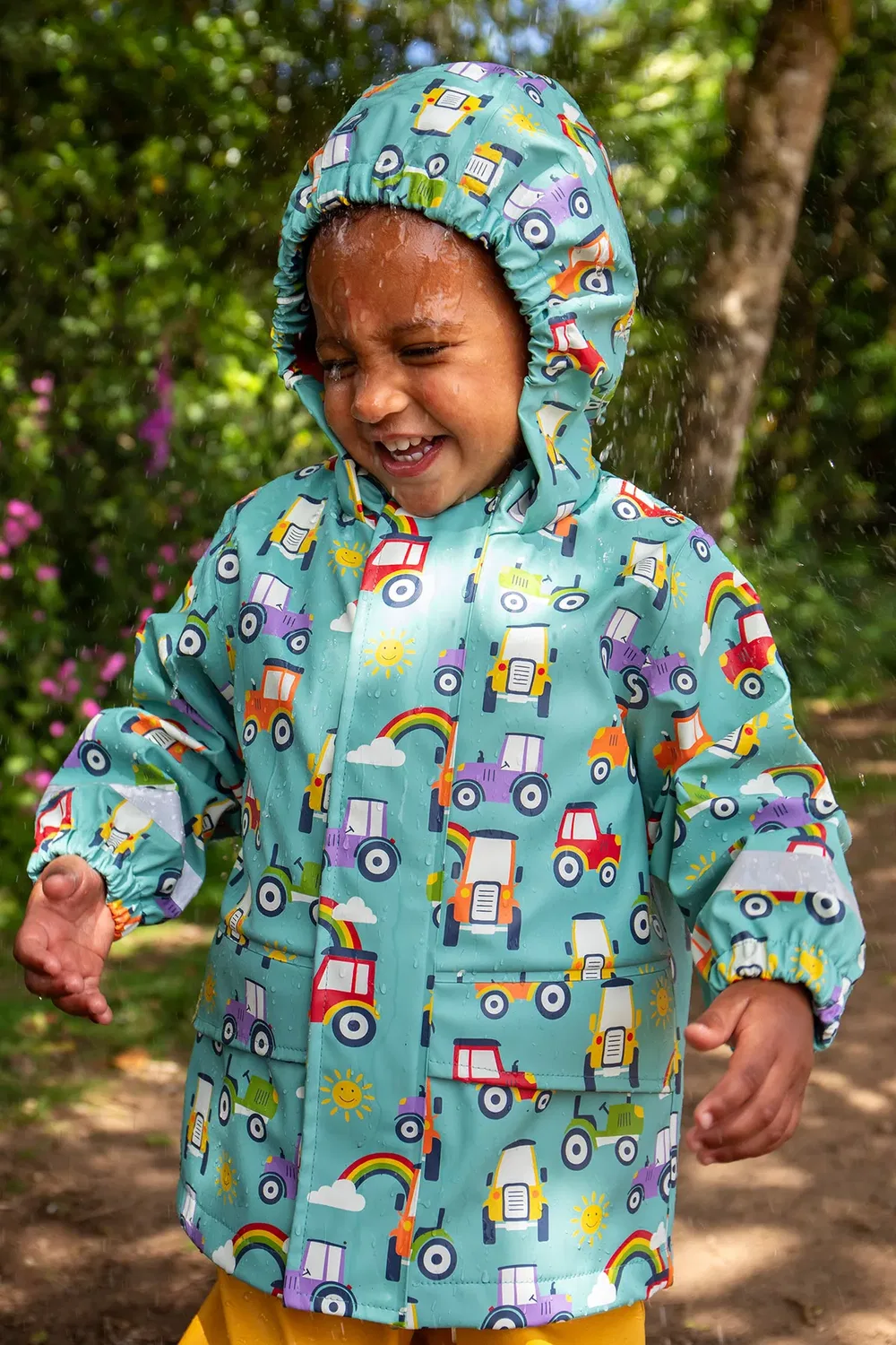 Детское пальто с принтом Puddle Buster Frugi, Aqua — фото 4