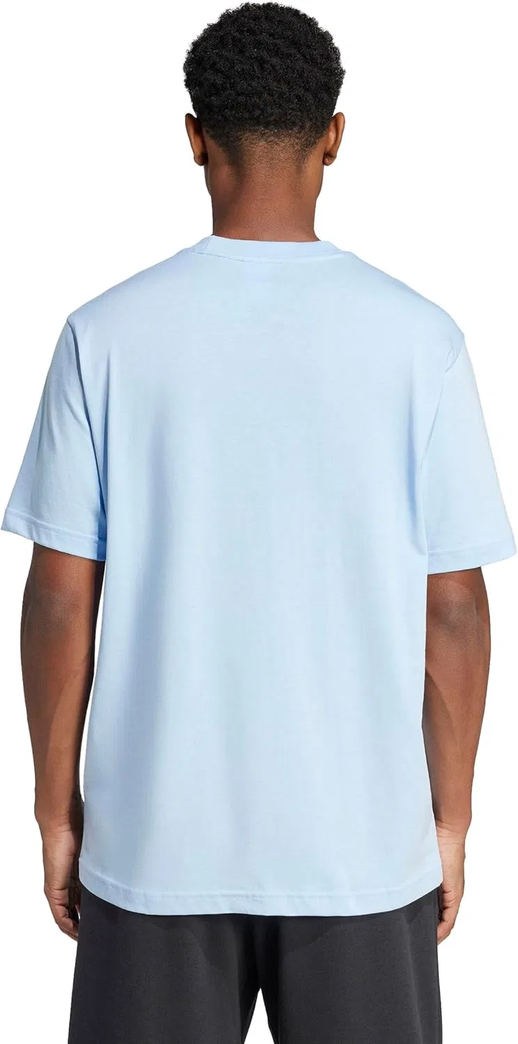Мужская футболка с большим логотипом Essentials adidas, Glow Blue/Black — фото 4