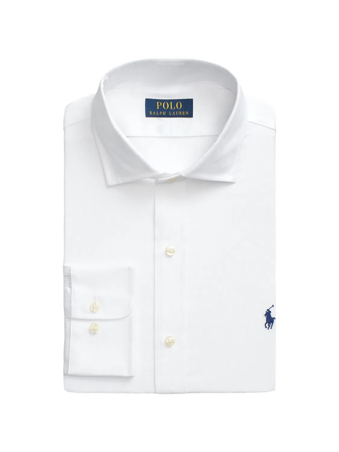 Рубашка с узором в елочку и вышитым логотипом Polo Ralph Lauren, белый