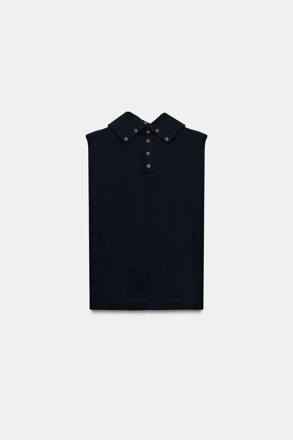 Топ с высоким воротником и подплечниками ZARA, Navy blue — фото 4
