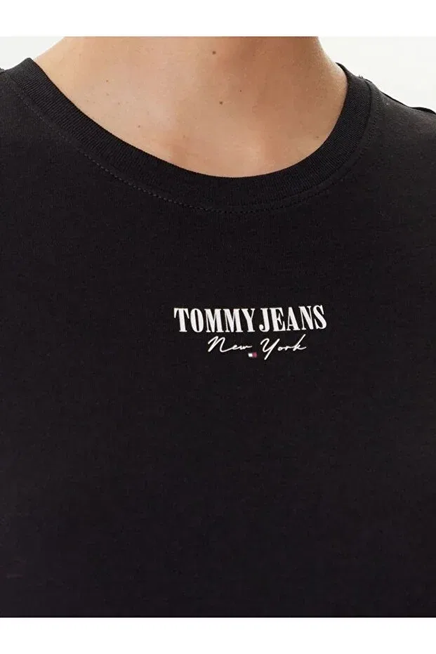 Женская футболка с принтом Tjw Slim Essential Logo2 Tee Ext Tommy Hilfiger, Black — фото 4