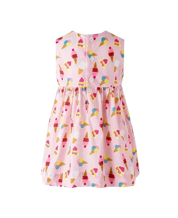 Детское платье без рукавов с моделью Girls' Summer Treats Bow Dress And Bloomers Rachel Riley, розовый — фото 2