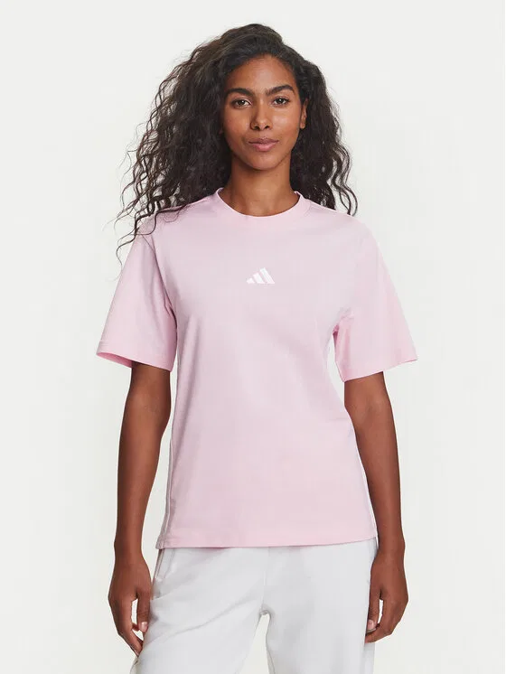 Футболка regular fit Essentials 3-Stripes Adidas, розовый