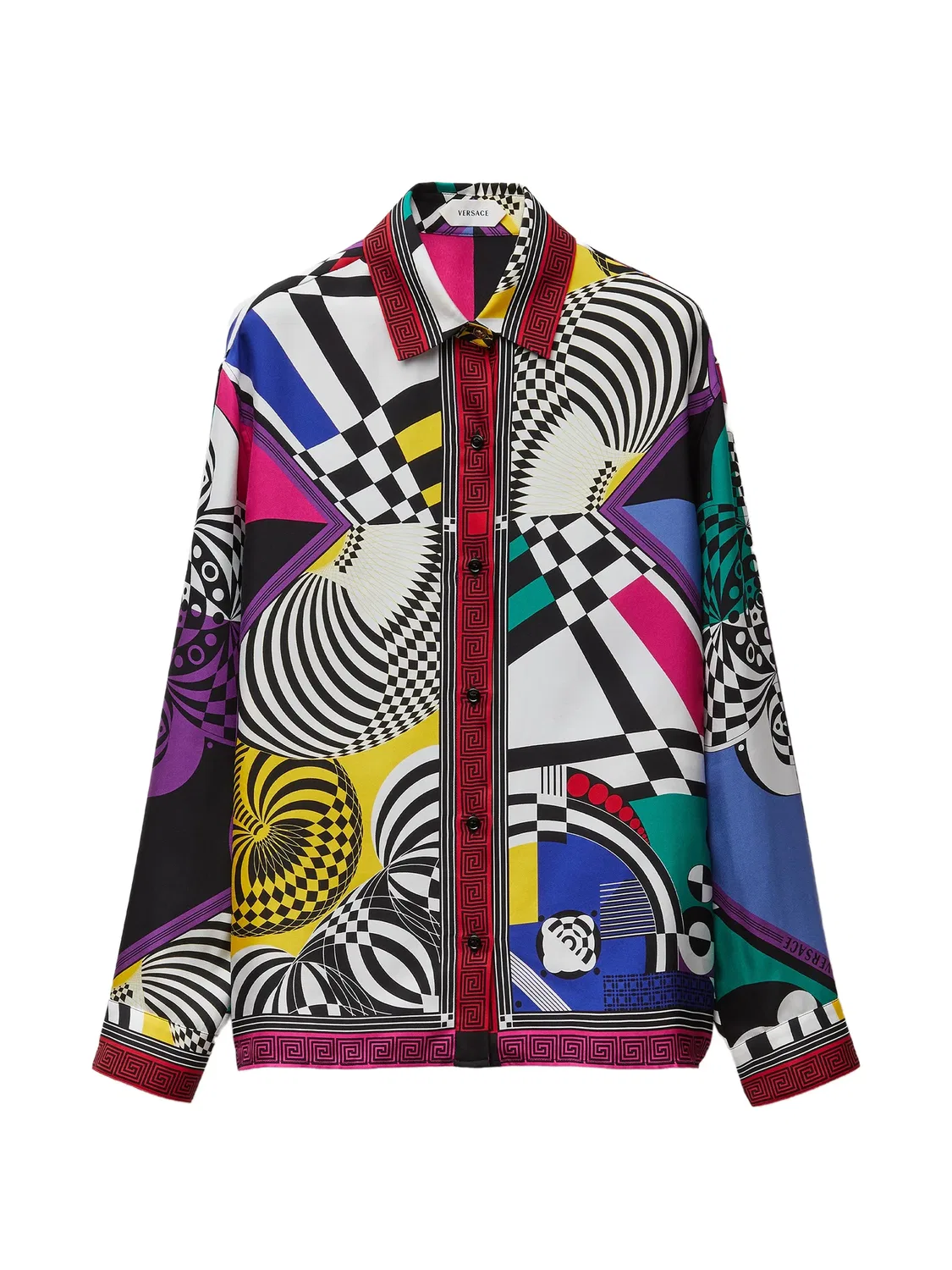 Рубашка из саржевой ткани с принтом Versace, белый