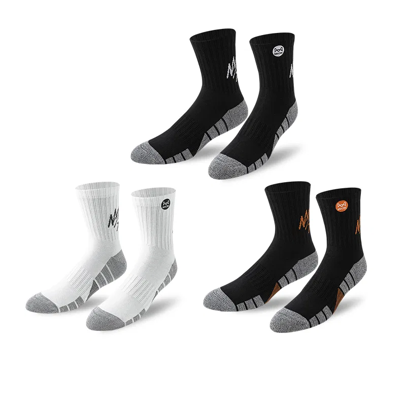 Детские баскетбольные носки, White Black+Black Orange+Black White, MIIOW