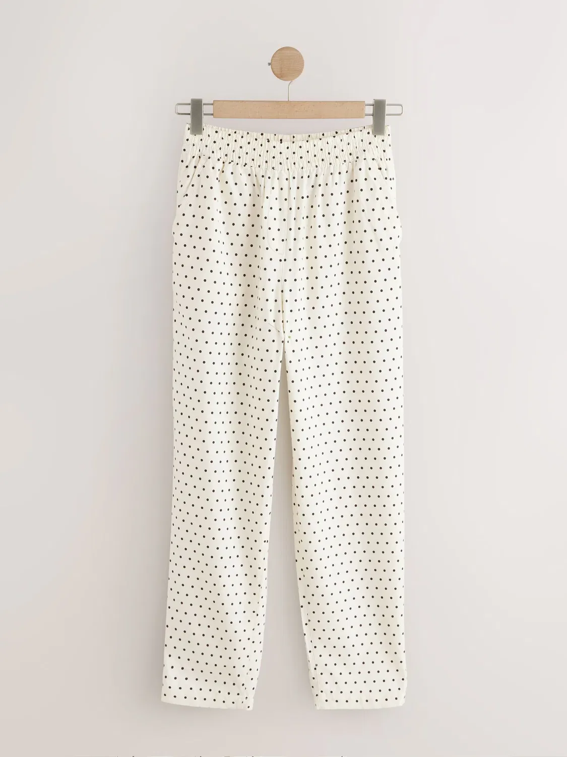 Брюки-бананы Stretch Linen Blend Barrel Leg Trousers 2 Pack Next, Black/White Spot — фото 2