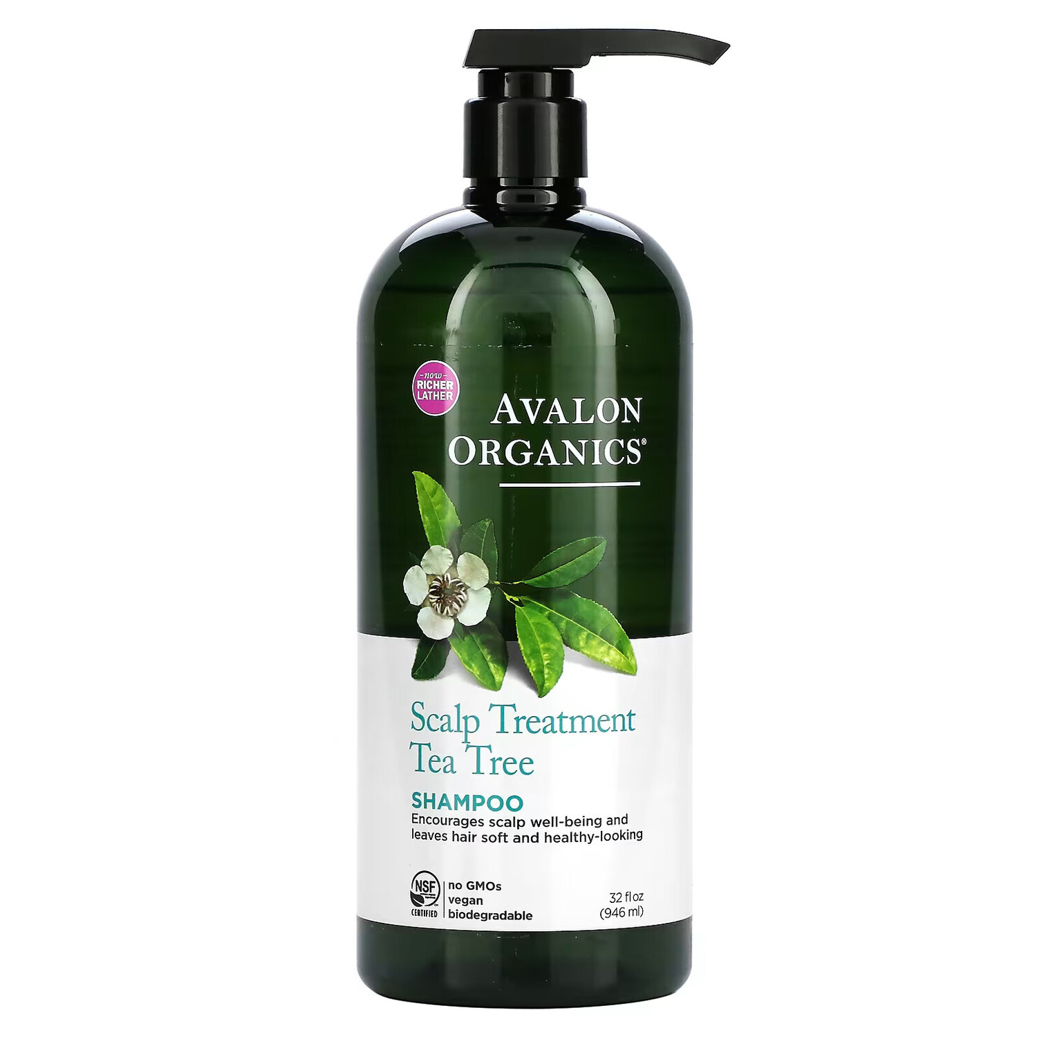 

Avalon Organics, Шампунь,терапия для кожи головы, чайное дерево, 32 жидких унций (946 мл)