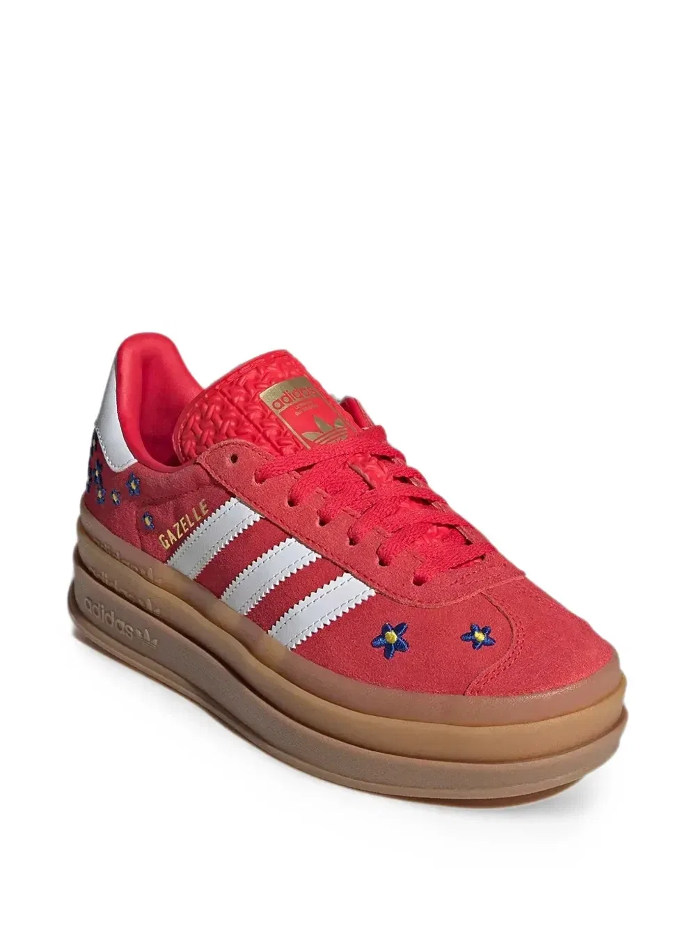 Кроссовки Gazelle с цветочной вышивкой Adidas Kids, красный — фото 2