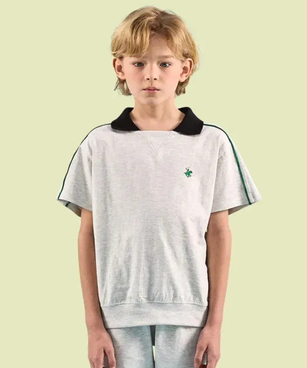 Футболка с принтом, Beverly Hills Polo Club Kids, овсяный