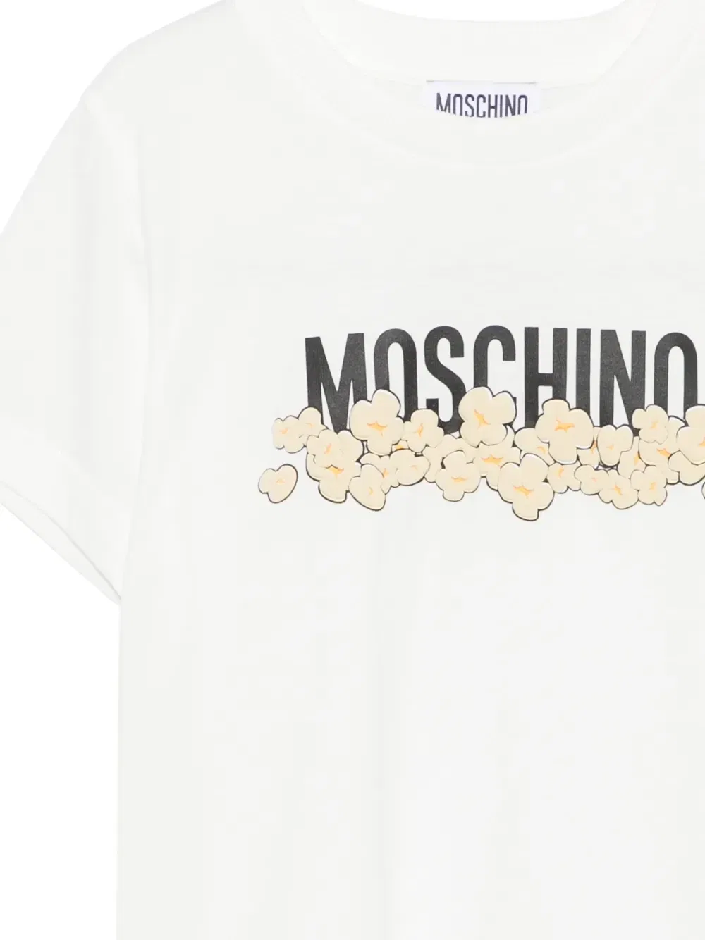Футболка с логотипом и принтом из попкорна Moschino Kids, белый — фото 3