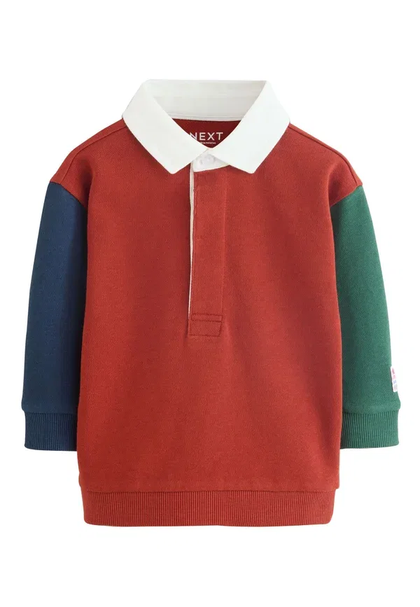 Футболка с длинным рукавом хлопок Long sleeved top Next, rust brown colourblock, коричневый