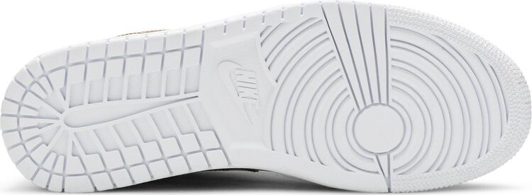 Кроссовки Wmns Air Jordan 1 Retro Low White Metallic Gold, золотой — фото 4