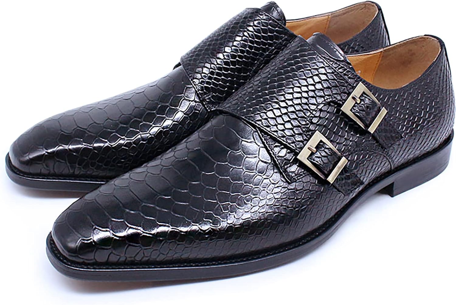 

Мужские кожаные туфли с отделкой броги, мокасины с застежкой сдвигом, двубортные монашеские туфли, офисные, свадебные, классические туфли, красные-46 Generic