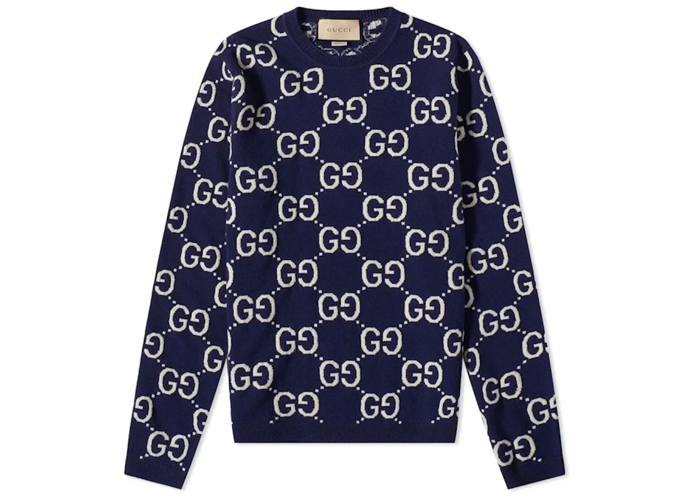 Мужской свитер с принтом GG All Over Gucci, Navy