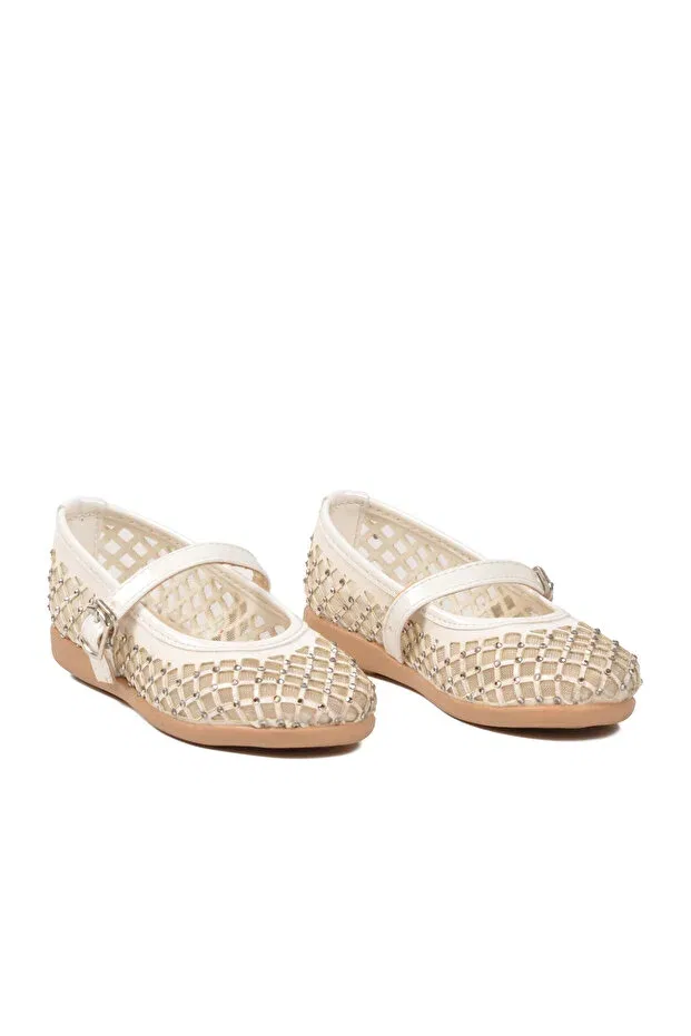 Детские балетки для девочек из лаковой кожи Arzen, White Patent Leather