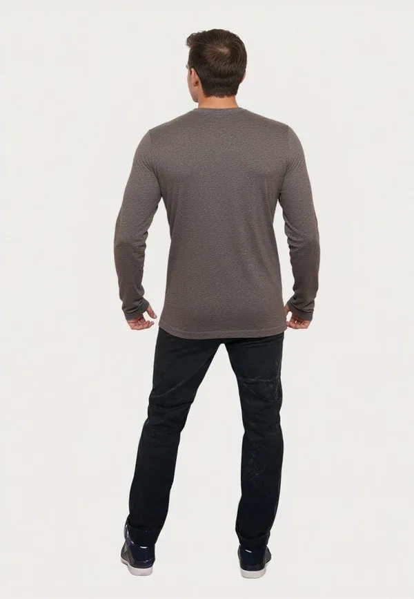 Лонгслив меланжевый Longsleeve rundhals U.S. Polo Assn., anthrazit — фото 3