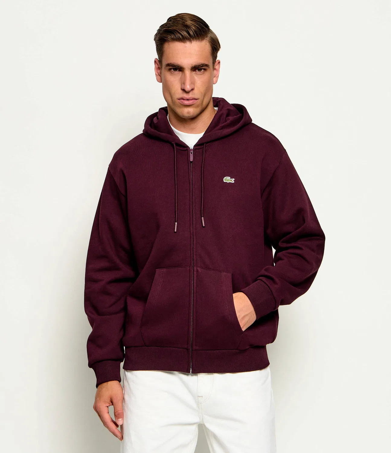 Худи с капюшоном и молнией Lacoste, Bordeaux