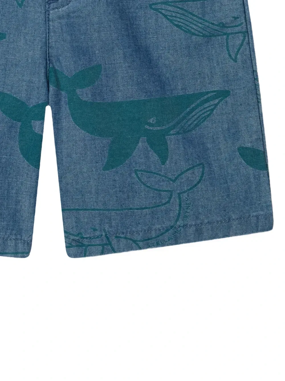 Хлопковые шорты с принтом кита Stella McCartney Kids, синий — фото 4