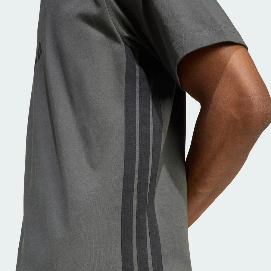 Футболка с длинным рукавом Sportswear Essentials 3-Stripes Single Jersey Tee adidas, Серо-черный — фото 4