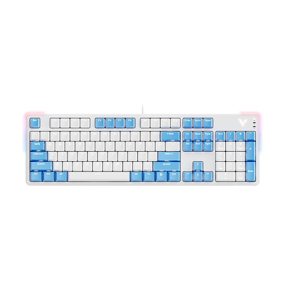 

Клавиатура игровая механическая проводная Rapoo V500PRO 2024, Silver Switch, белый/голубой, английская раскладка