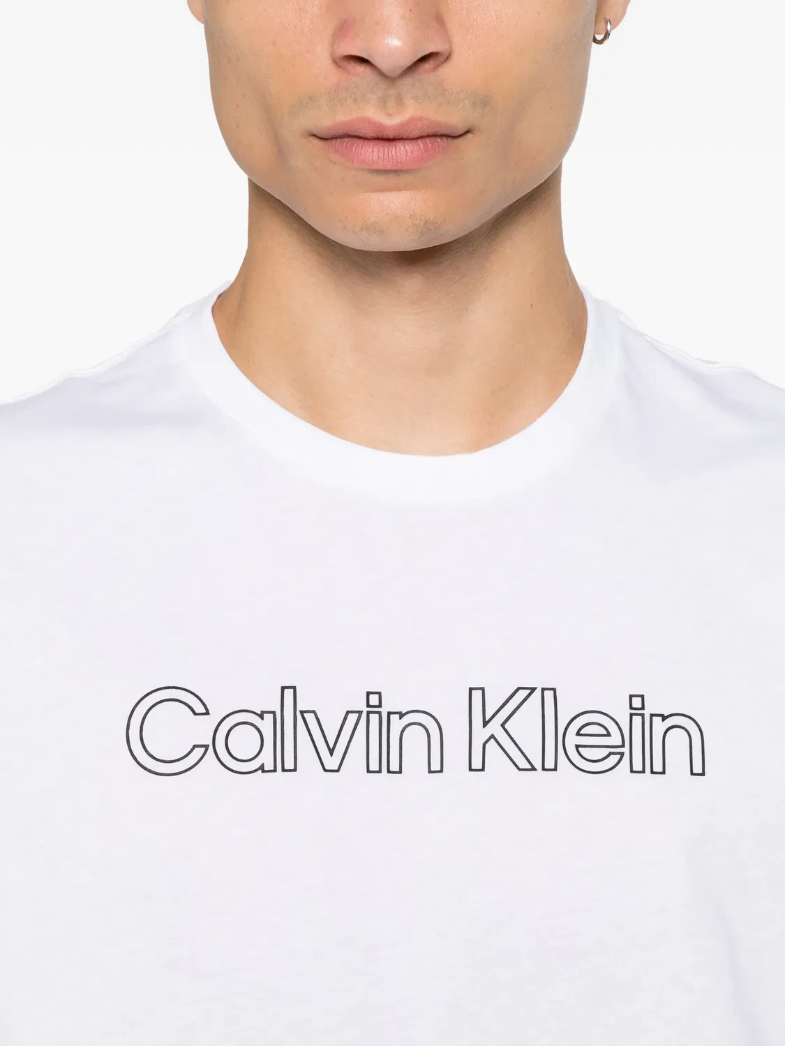 Белая футболка с логотипом Calvin Klein, белый — фото 2