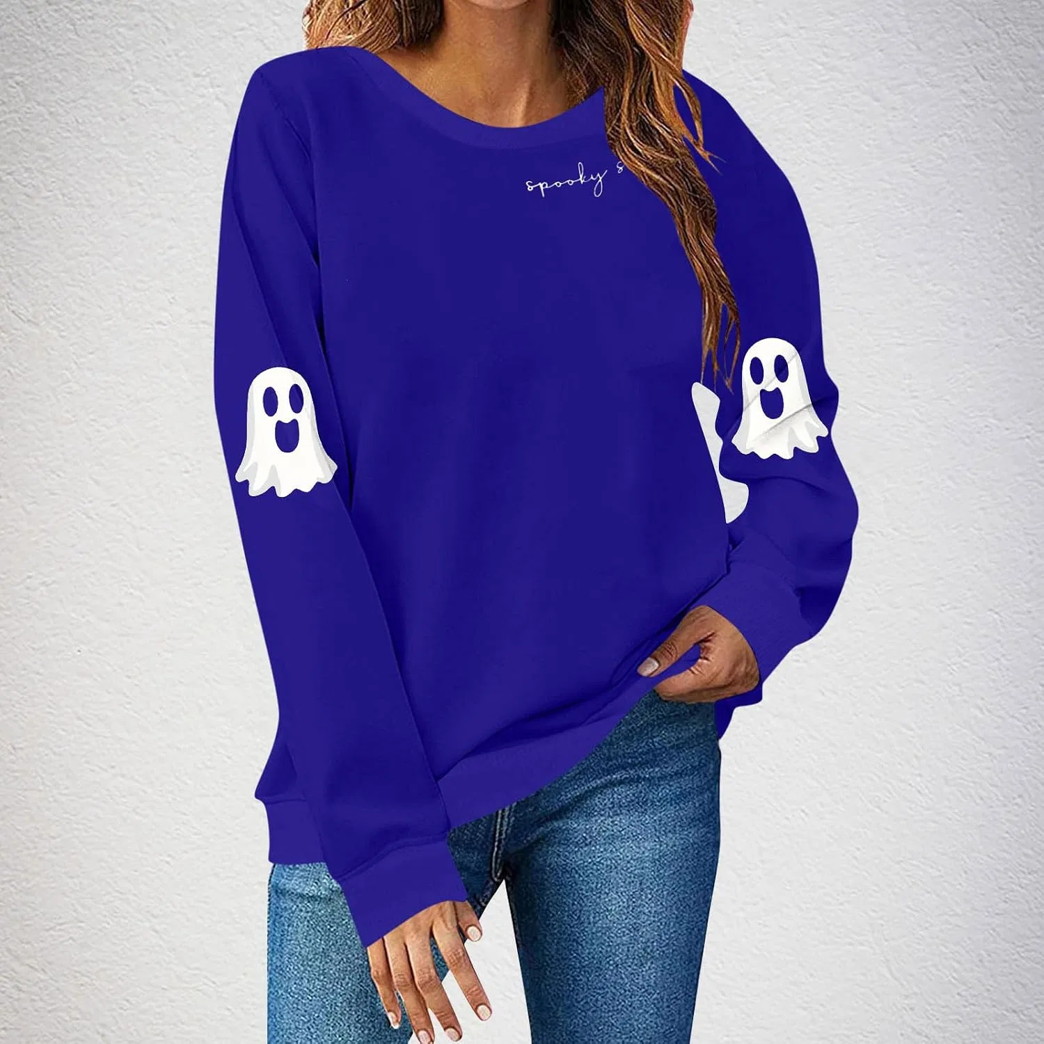 Женский свитшот с принтом Spooky Season, Bd Blue — фото 2